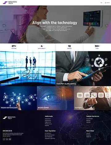 SenkronTech teknoloji firması modern web tasarım örneği
